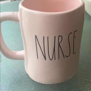 Rae Dunn PINK 2 sided ‘NURSE/HERO’ Mug